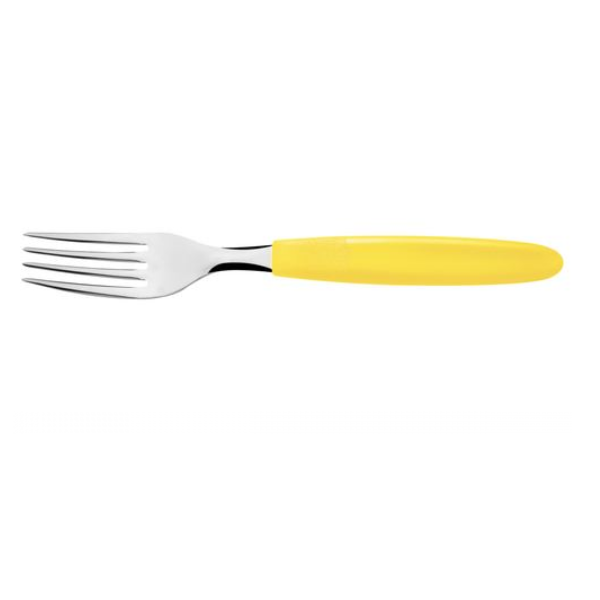Tenedor de mesa con mango amarillo - Arcos 374725